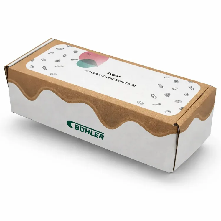 Eine Werbegeschenkbox von Bühler die sie als Versandbox verwendeten.